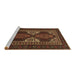 Sideview of Machine Washable Persian Brown Traditional Rug, wshtr1540brn