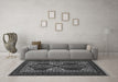 Machine Washable Persian Gray Traditional Rug in a Living Room,, wshtr1540gry