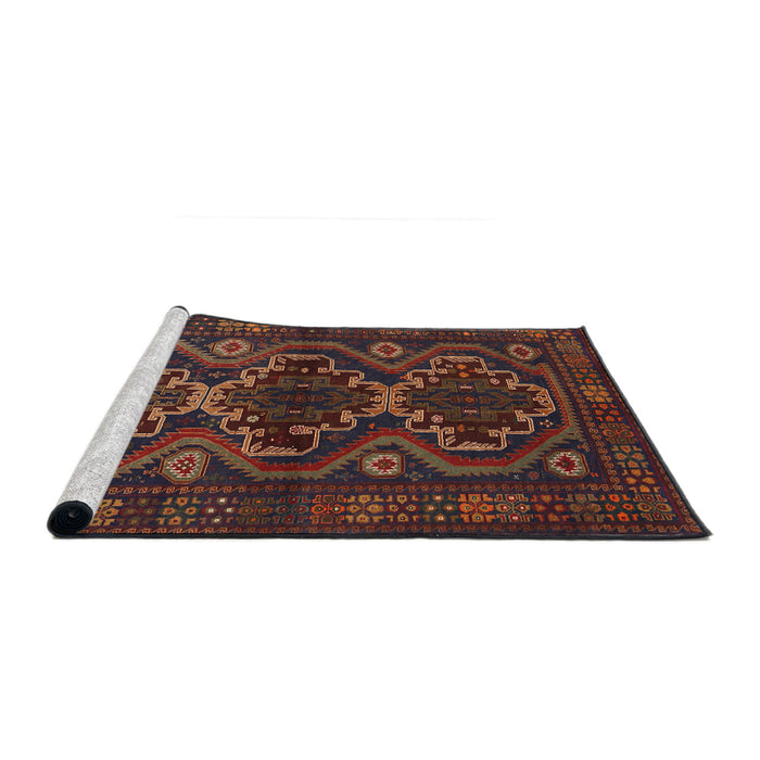 Sideview of Machine Washable Traditional Sienna Brown Rug, wshtr1541