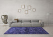 Machine Washable Persian Blue Traditional Rug in a Living Room, wshtr1541blu