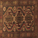 Square Machine Washable Persian Brown Traditional Rug, wshtr1541brn