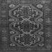 Round Machine Washable Persian Gray Traditional Rug, wshtr1541gry