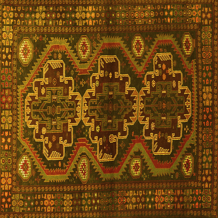 Square Persian Yellow Traditional Rug, tr1541yw