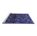 Sideview of Machine Washable Persian Blue Traditional Rug, wshtr1541blu