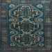 Square Machine Washable Persian Light Blue Traditional Rug, wshtr1541lblu