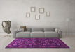 Machine Washable Persian Purple Traditional Area Rugs in a Living Room, wshtr1541pur