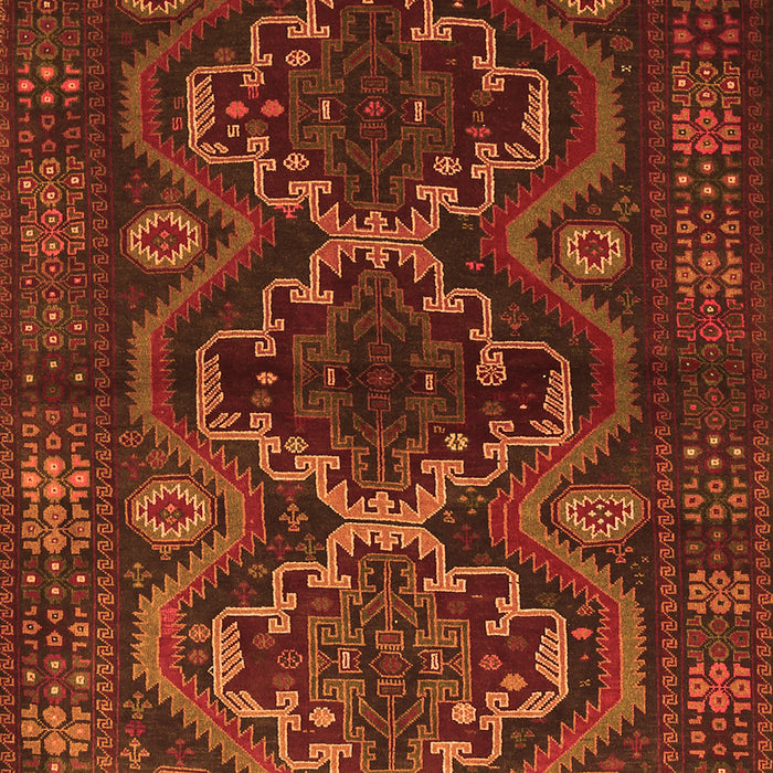 Serging Thickness of Machine Washable Persian Orange Traditional Area Rugs, wshtr1541org