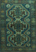 Machine Washable Persian Turquoise Traditional Area Rugs, wshtr1541turq