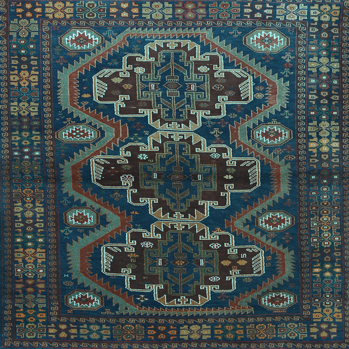 Square Persian Light Blue Traditional Rug, tr1541lblu