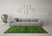 Machine Washable Persian Green Traditional Area Rugs in a Living Room,, wshtr1541grn