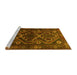 Sideview of Machine Washable Persian Yellow Traditional Rug, wshtr1541yw