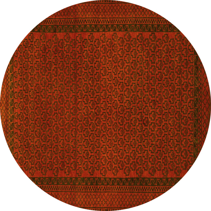 Round Persian Yellow Traditional Rug, tr1542yw