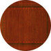 Round Persian Yellow Traditional Rug, tr1542yw
