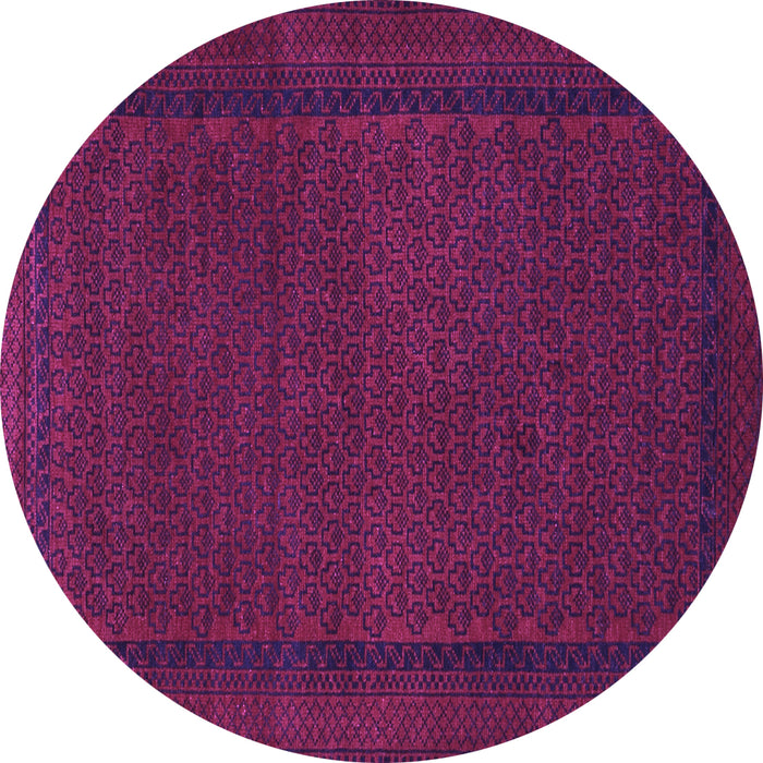 Round Persian Purple Traditional Rug, tr1542pur