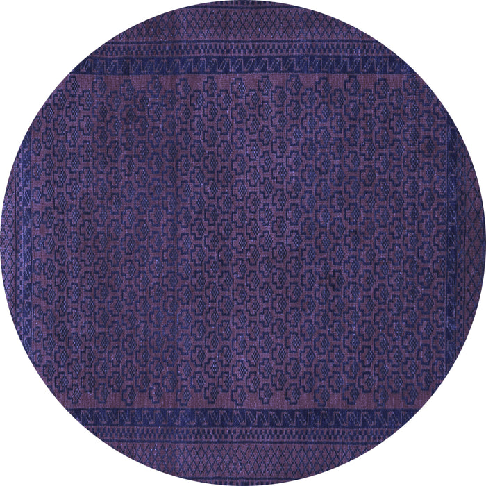 Round Machine Washable Persian Blue Traditional Rug, wshtr1542blu