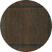 Round Persian Turquoise Traditional Rug, tr1542turq