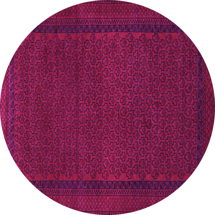 Round Machine Washable Persian Pink Traditional Rug, wshtr1542pnk