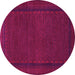 Round Machine Washable Persian Pink Traditional Rug, wshtr1542pnk