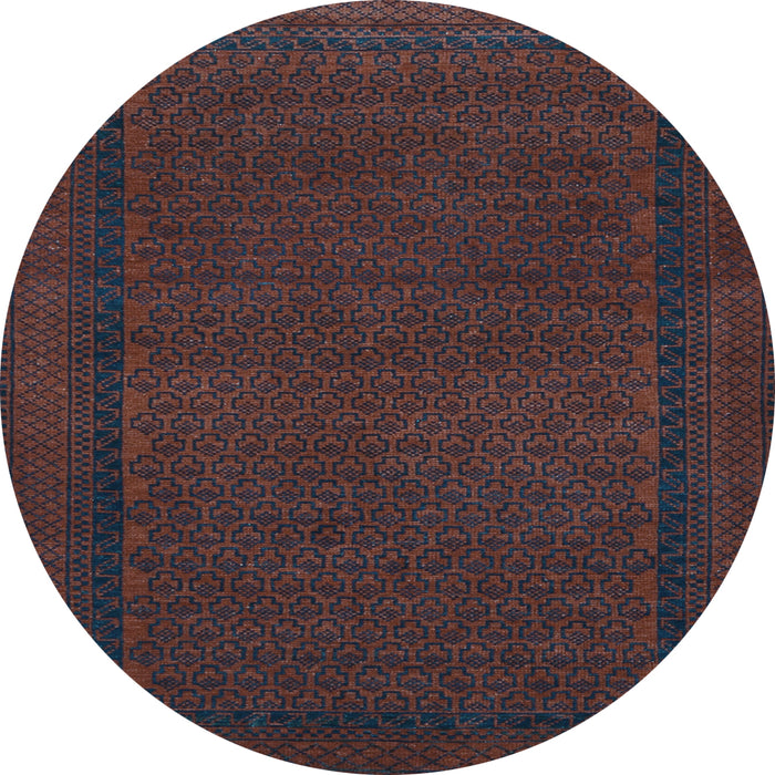Round Persian Light Blue Traditional Rug, tr1542lblu