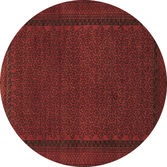 Round Persian Brown Traditional Rug, tr1542brn