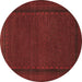 Round Persian Brown Traditional Rug, tr1542brn