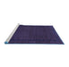 Sideview of Machine Washable Persian Blue Traditional Rug, wshtr1542blu