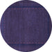 Round Persian Blue Traditional Rug, tr1542blu