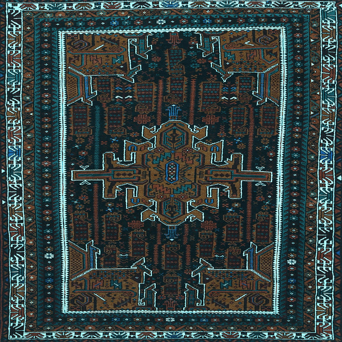 Square Persian Light Blue Traditional Rug, tr1543lblu