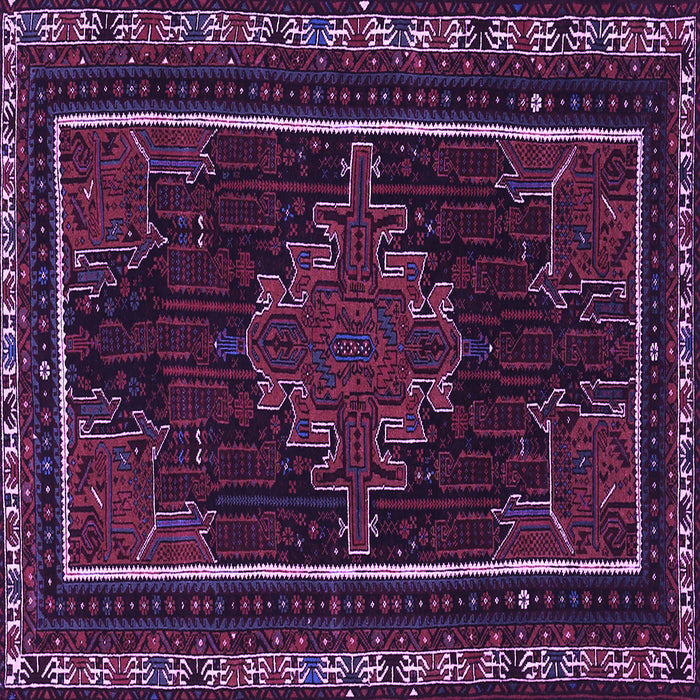 Square Machine Washable Persian Purple Traditional Area Rugs, wshtr1543pur