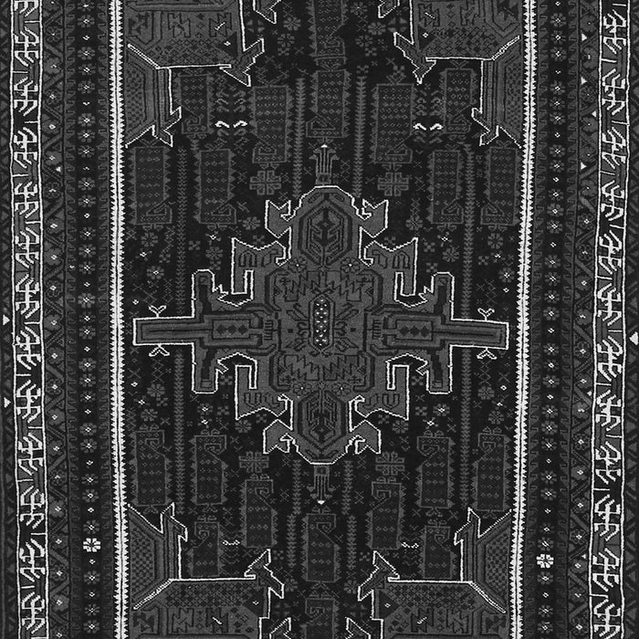 Serging Thickness of Machine Washable Persian Gray Traditional Rug, wshtr1543gry