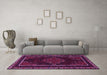 Machine Washable Persian Pink Traditional Rug in a Living Room, wshtr1543pnk