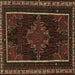 Square Persian Brown Traditional Rug, tr1543brn