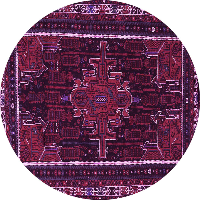 Round Machine Washable Persian Pink Traditional Rug, wshtr1543pnk