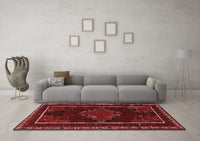 Machine Washable Persian Red Traditional Rug, wshtr1543red