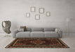 Machine Washable Persian Brown Traditional Rug in a Living Room,, wshtr1543brn