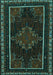 Machine Washable Persian Turquoise Traditional Area Rugs, wshtr1543turq