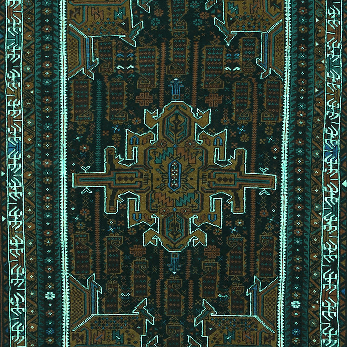 Machine Washable Persian Turquoise Traditional Area Rugs, wshtr1543turq