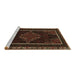 Sideview of Machine Washable Persian Brown Traditional Rug, wshtr1543brn