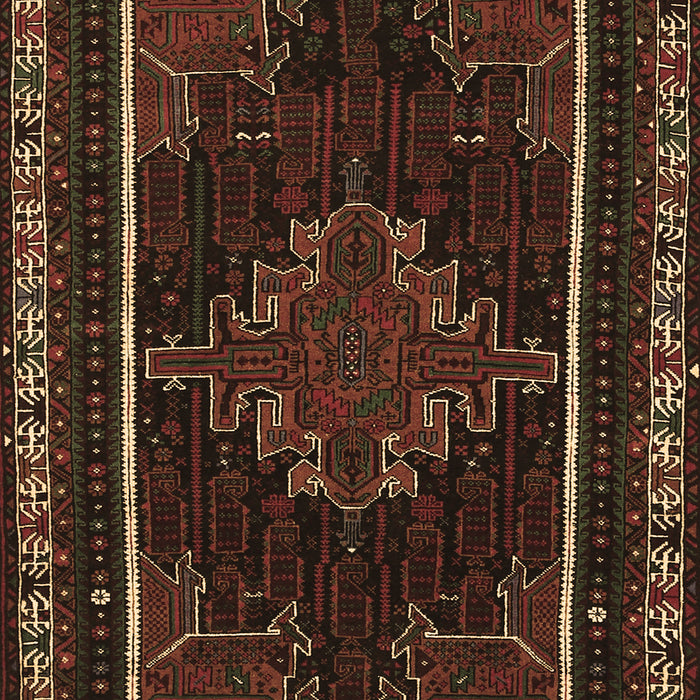 Machine Washable Persian Brown Traditional Rug, wshtr1543brn