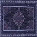 Square Machine Washable Persian Blue Traditional Rug, wshtr1543blu