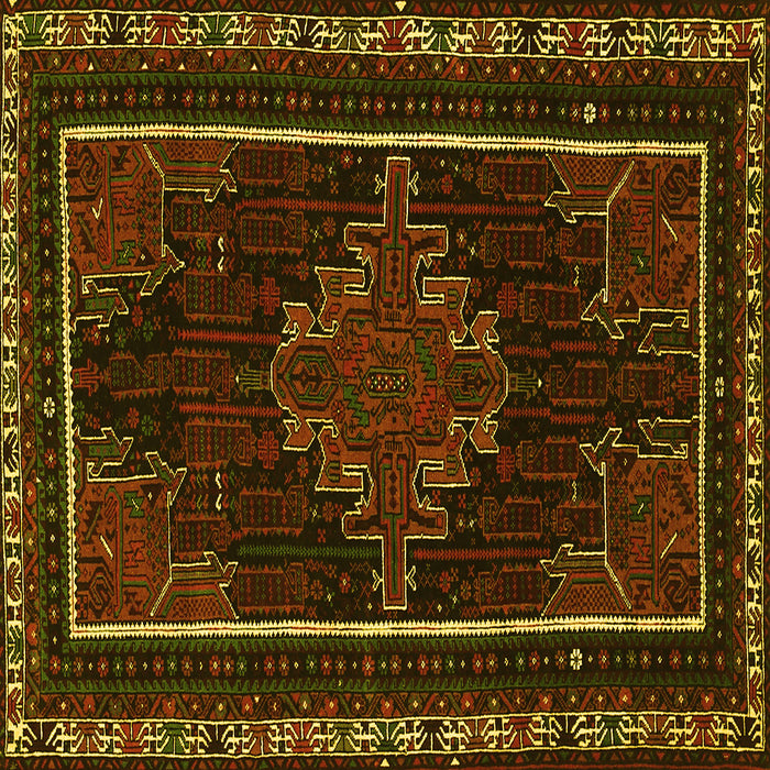 Square Persian Yellow Traditional Rug, tr1543yw