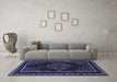 Machine Washable Persian Blue Traditional Rug in a Living Room, wshtr1543blu