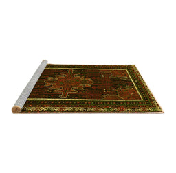 Sideview of Machine Washable Persian Yellow Traditional Rug, wshtr1543yw