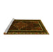 Sideview of Machine Washable Persian Yellow Traditional Rug, wshtr1543yw