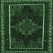 Square Persian Emerald Green Traditional Rug, tr1543emgrn