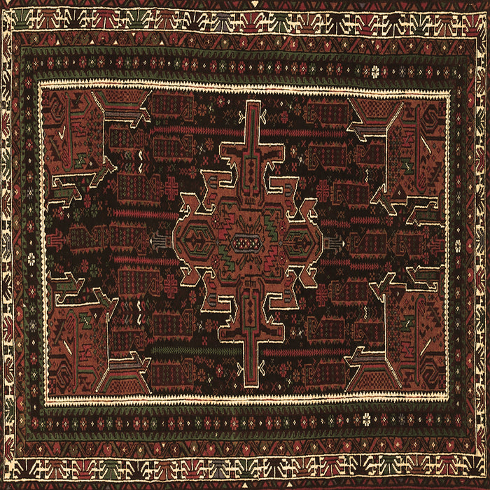 Square Machine Washable Persian Brown Traditional Rug, wshtr1543brn