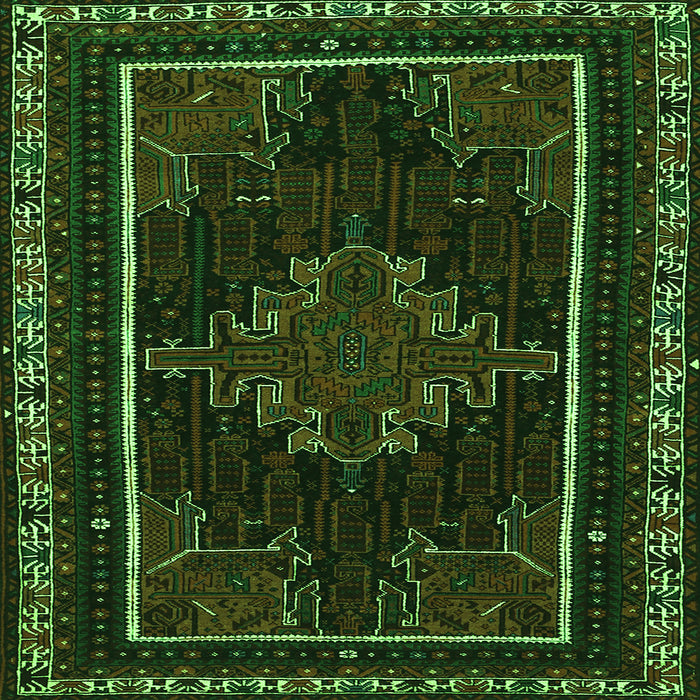 Serging Thickness of Persian Green Traditional Rug, tr1543grn
