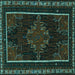 Square Persian Turquoise Traditional Rug, tr1543turq