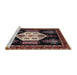 Sideview of Machine Washable Traditional Mauve Taupe Purple Rug, wshtr1544