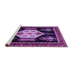 Sideview of Machine Washable Persian Purple Traditional Area Rugs, wshtr1544pur